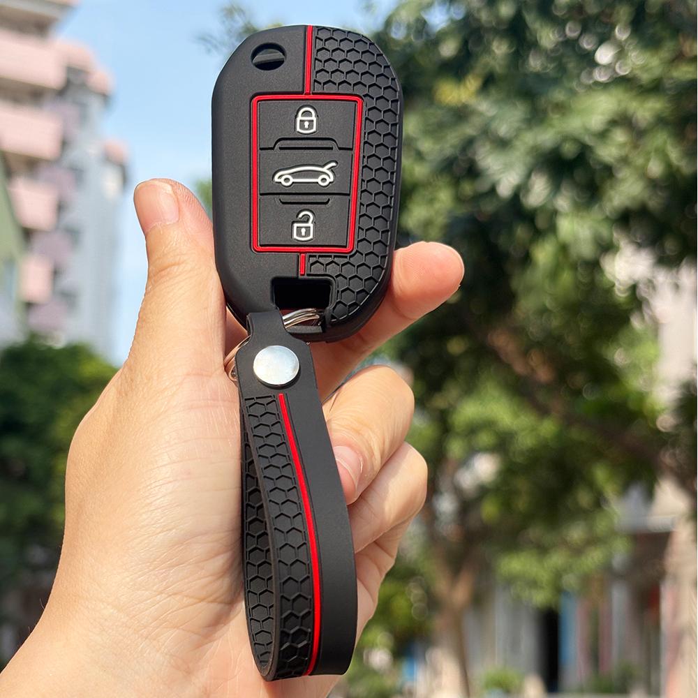 Soft Key Case For Opel Corsa F Grandland X For Citroen C2 C5 C4 Cactus C8 C3 For Peugeot 208 2008 508 408 308 3008 Car Key Caps