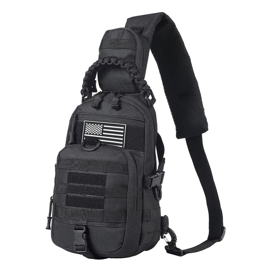 Single Shoulder Chest Bag, Widened and Thickened Shoulder Pad, MOLLE System, Multi Hanging Point Design, Woven Handle