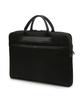 Daks Men'S Accessories Black Leather Partial Check Briefcase Dbba6F331Bk
