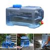 5/8/10/12/15L Clear Plastic Water Container Tanks with Tap Outdoor Water Bucket Camping Water Carrier Portable Bucket