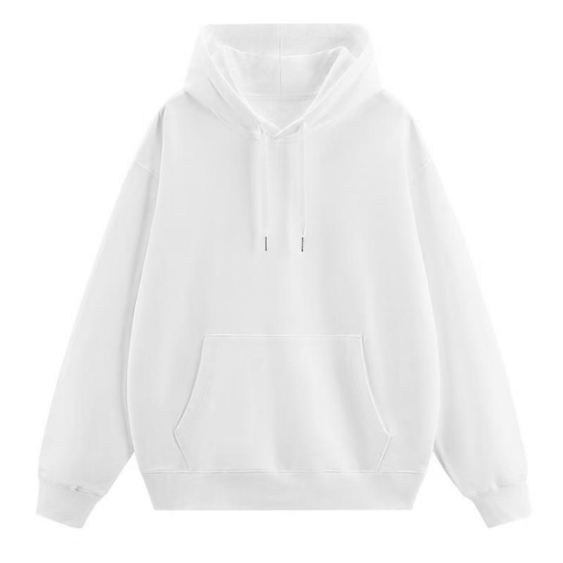 Unisex Oversized Hooded Sweatshirt Solid Color Warm Fleece Lined Casual Pullover Winter