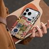 Popular Totem Retro Butterfly Flower Is Suitable for Apple 17pro Mobile Phone Case 16/15 Double-layer Film Anti-drop Case.