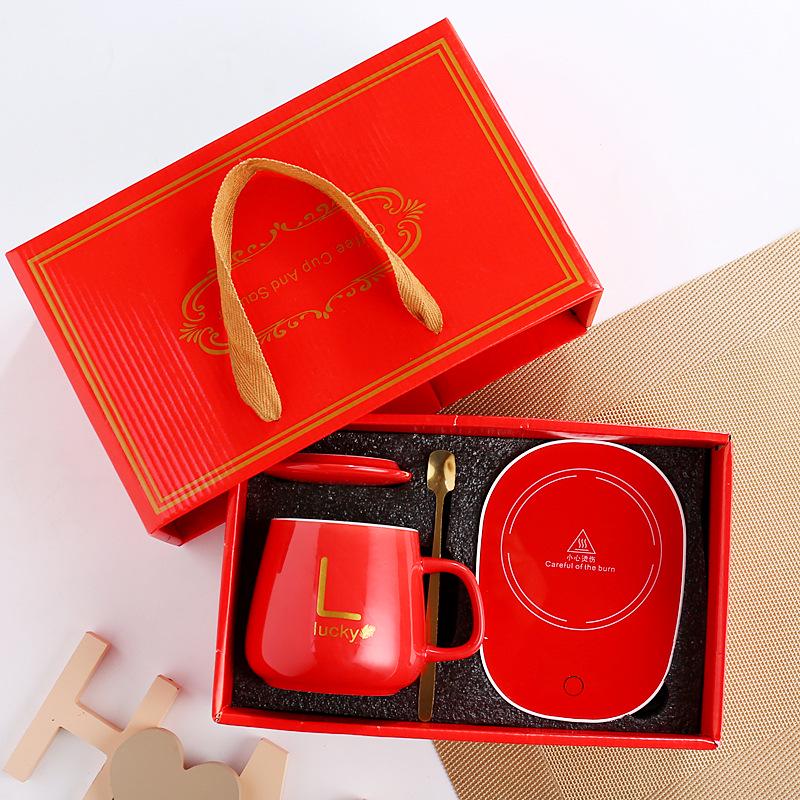 55° Coffee Milk Heating Pad & Thermostatic Mug Gift Set