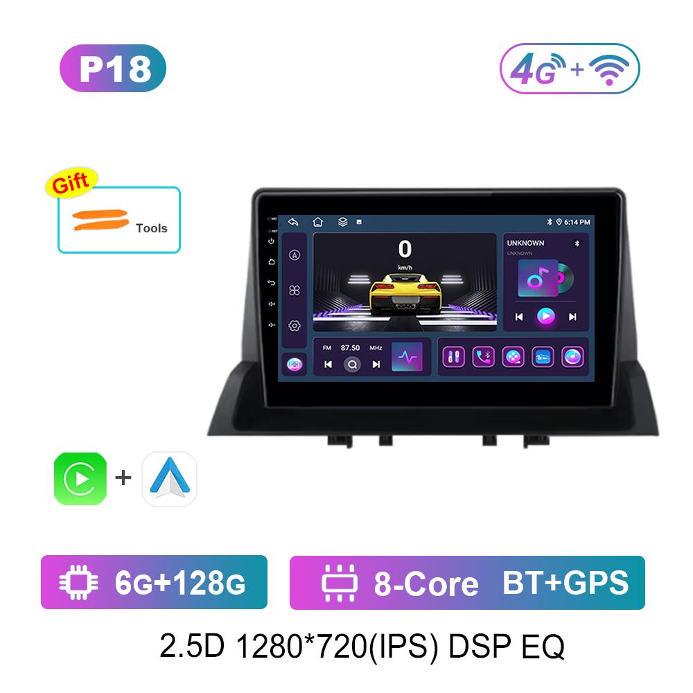 Bluetooth WiFi 9'' pentru Mazda 6 2002 - 2008 Android Auto Player Video Multimedia Auto Carplay Navi GPS Ecran Tactil Unitate Principală 4G