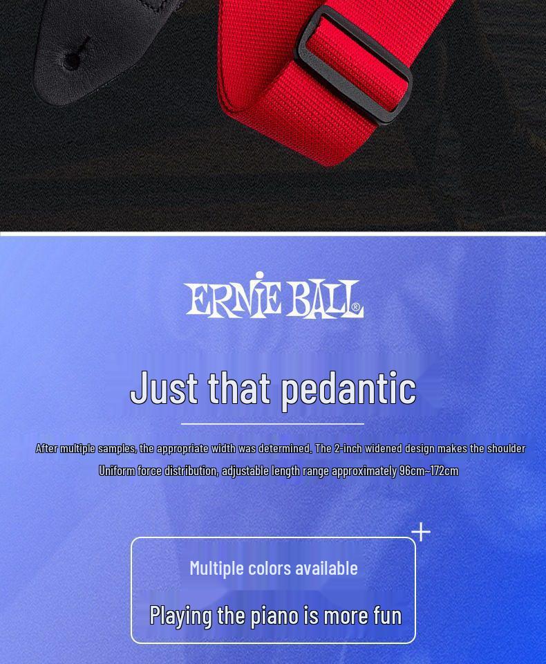 Ernie Ball Unisex Bakelite Guitar/Bass Strap - Extended Nylon Crossbody Shoulder Strap