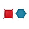 Dice Plate Foldable Dice Tray Leather Game Four Corners Folded Tray Hexagon Dice Game Storage Tray Home Decoration Storage Tray