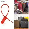 100Pcs Tamper Self-Locking Security Zip Tie,Security Tag for Extinguishers and Safety,9-13/16" Long,Red