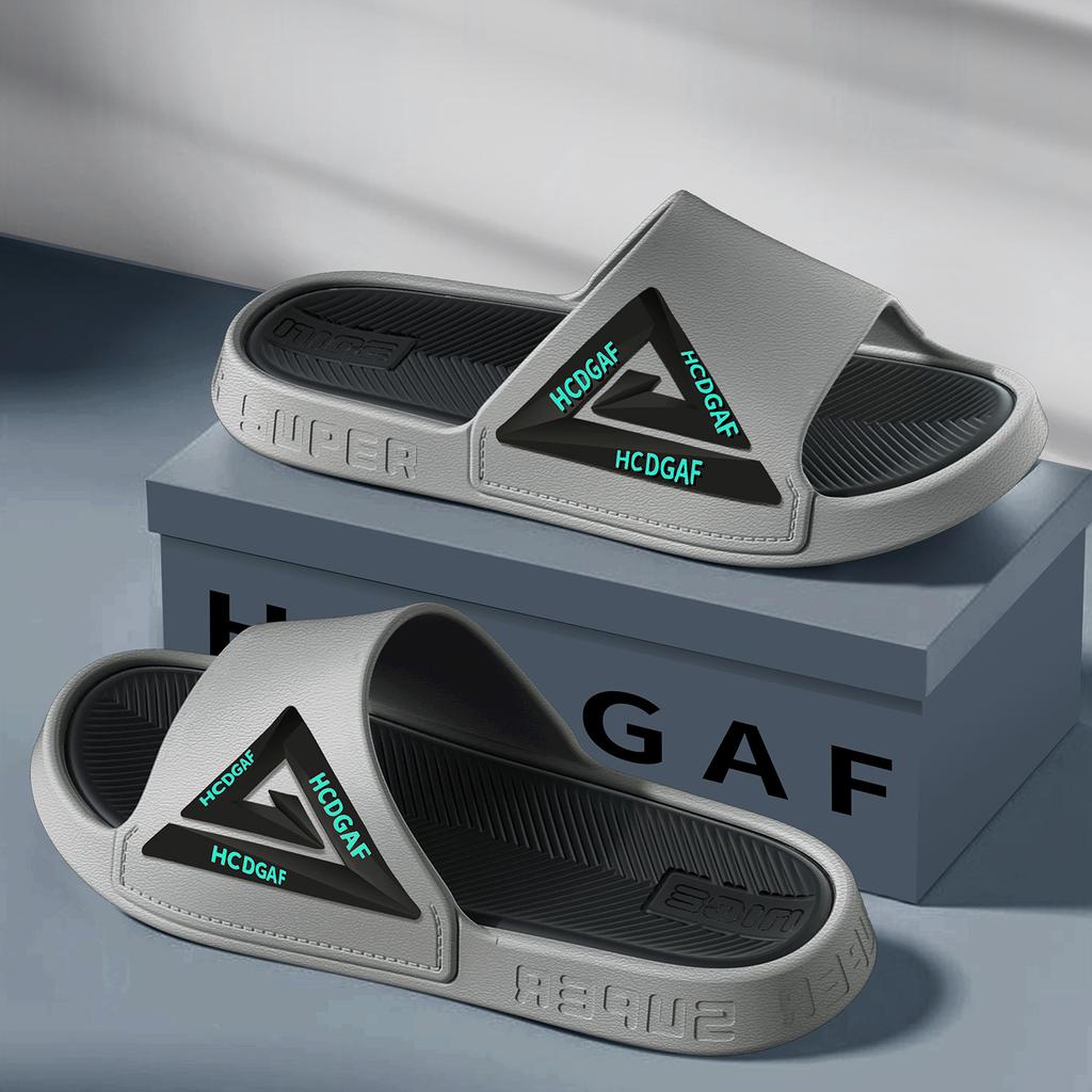 Summer Unisex PVC Flat Slippers Indoor Non-slip Bathroom Silent Slides Outdoor Beach Chunky Durable Sandals Sandalias Hombre New