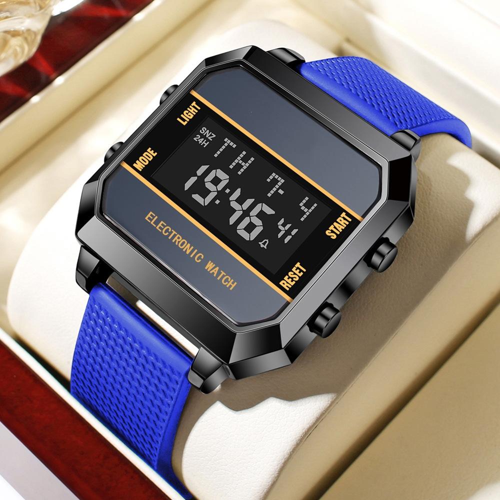 Men's Watch Business Sports Multifunctional Alarm Clock Waterproof Silicone Strap Male Student Electronic Wristwatch