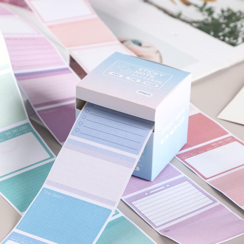 

Градиентная выдвижная коробка для липких заметок: Высококачественная, красочная, самоклеящаяся сетка для студентов и офисного использования.