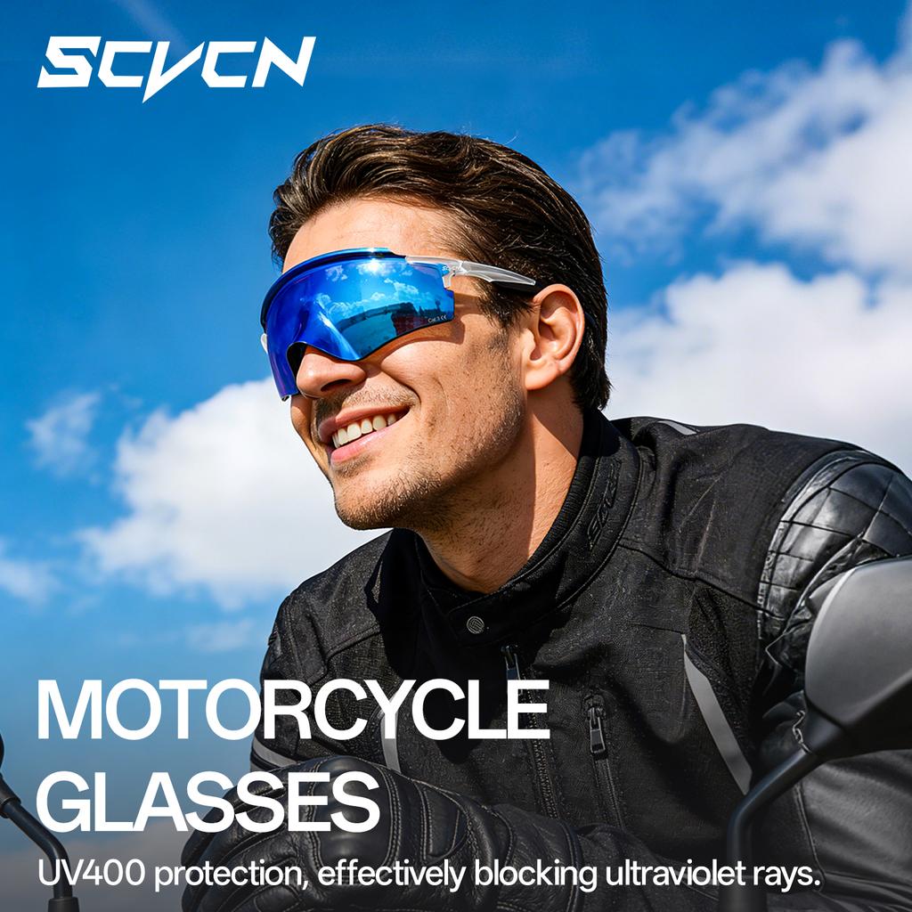 SCVCN Cycling Sunglasses Hiking Eyewear for Men Lenses Cycling Road Mountain Bike Glasses Women Casual Hiking Windproof 2026