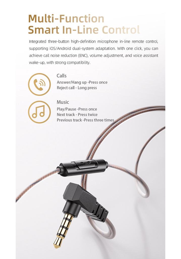 QKZ AK6 SRS In-Ear HiFi Earphones with Dynamic Drivers, Heavy Bass, In-line Control, and Wired for Sports