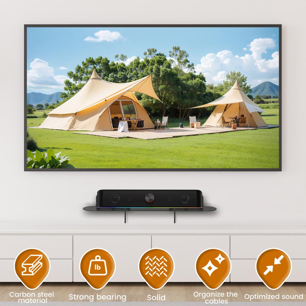 Universal Soundbar Stand Metal Wall Mount Speaker Stands Vibration Free Anti Drop Sonos Beam Wall Mount Bracket Home Decoration