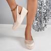 Women’s Wide-Fit Pointed-Toe Wedge Mary Jane Shoes with Adjustable Buckle Strap for Everyday Wear