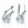 Elegant Women Faux Sapphire Rhinestone Inlaid Drop Huggie Earrings Eardrops