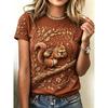 Summer Ladies Squirrel 3D Printed Crew Neck T-Shirt