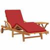 Sun Lounger 2 Pcs Red Solid Wood Acacia