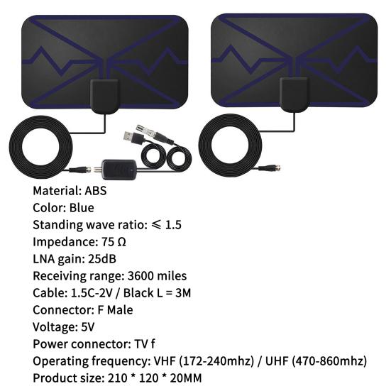 TV Antenna Delicate Image 360 Degree Signal-reception Plastic Useful 3600 Miles 4K DVB-T2 Indoor for Gaming Room