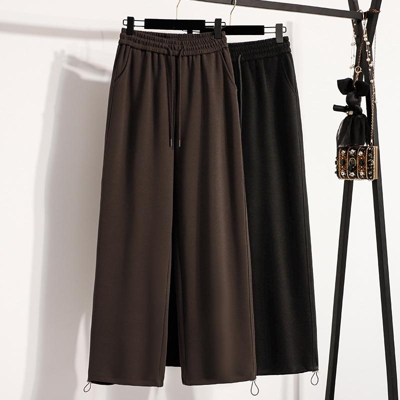 DIMANAF Plus Size Women Long Pants Loose Basic Casual Pants Elastic Waist Cotton Fashion Lady Autumn 2025