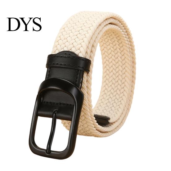 Campus Style Woven Belt Elastic for Women, No Punching Adjustable Waist with Breathable Webbing Retro Metal Pin Buckle, Casual Stretchy Jeans