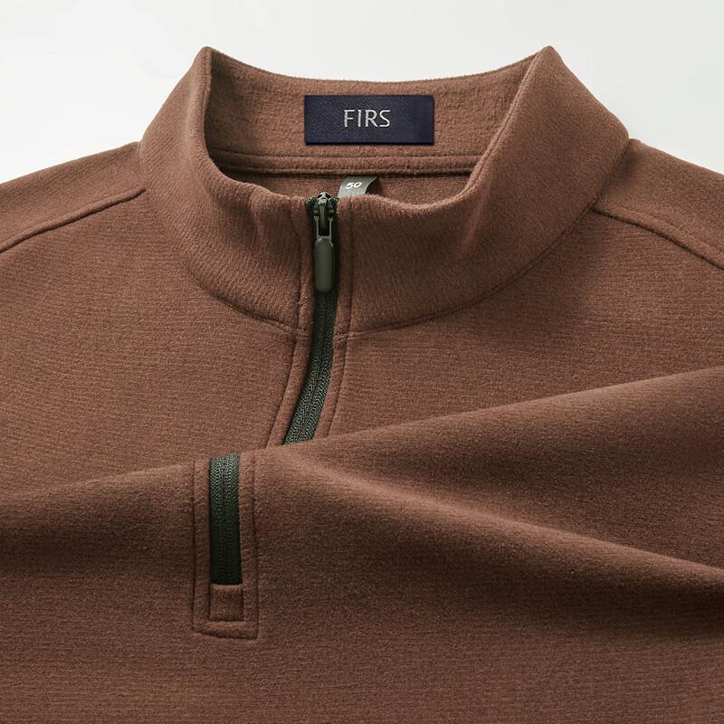 Shanshan Men's Wool Silk Blend Half-Zip Stand Collar Sweatshirt