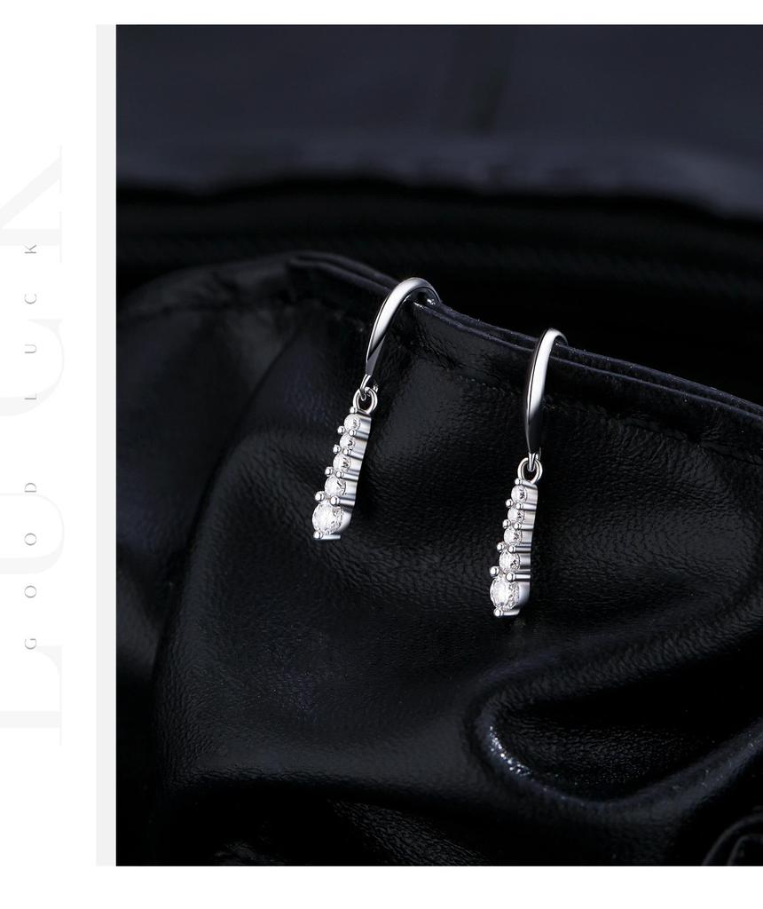 MODIAN D-Color Moissanite Water Drop S925 Silver Earrings, Elegant Paved Diamond Ear Hooks for Women