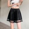 Women's Summer Lace Safety Ice Silk Leggings - Non-Curling, Loose Fit Home Shorts for Outdoor Wear