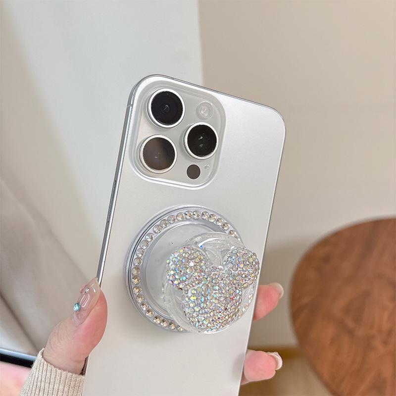 Magnetic Rhinestone Mickey Mouse Phone Holder & Rotating Finger Ring