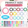 91pcs O Shaped Rings Beadable Silicone Circles with Holes for Pendants and Keychains Practical Keychain Accessories