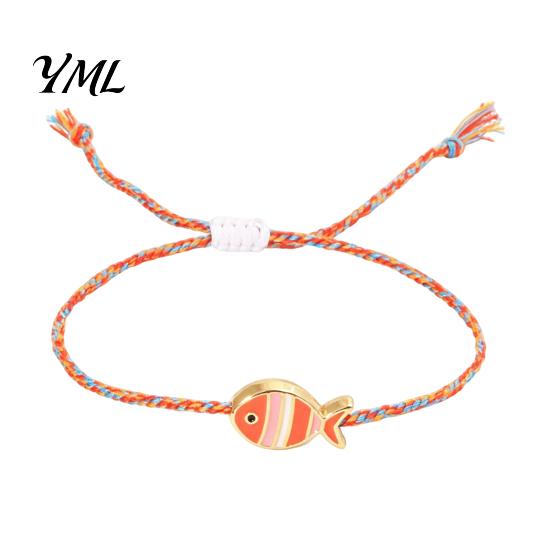 Bunte Freundschaftsbänder Kleiner Fisch Handgemachtes Geflochtenes Armband, Boho Süß Gewebtes Sommer Strand Handgelenk Zubehör Schnur Verstellbares Armband