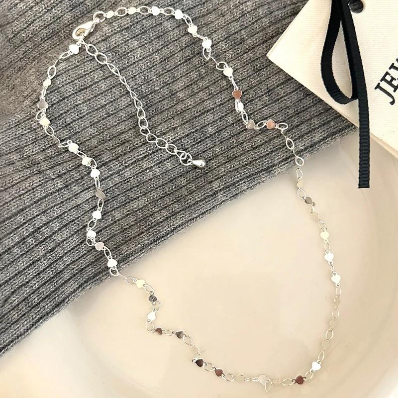 Real  Sterling Silver 18K Gold Minimalist Geometric Chain Necklaces for Women Classic Fine  Light Luxury Accessories