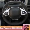 Car Steering Wheel Trim Circle Sequ Cover Sticker Moulding For Peugeot 3008 5008 GT Hybrid 2016 2017 2018
