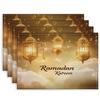 Ramadan Kareen Golden Lantern Placemat Table Decor Reusable Eid Mubarak Kitchen Dining Table Mat Ramadan Decorations