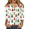 Women's T Shirt Print Button 3/4 Sleeve Daily Weekend Fashion Basic V- Neck Regular Top