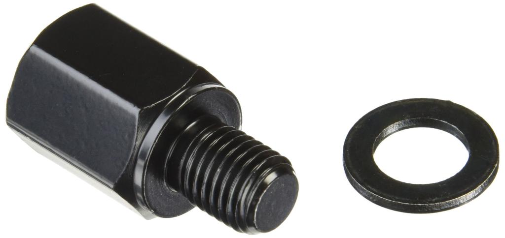 Tanax C-2 Motorcycle Mirror Napoleon Screw Diameter Conversion Adapter Black [Positive 8mm to Positive 10mm]