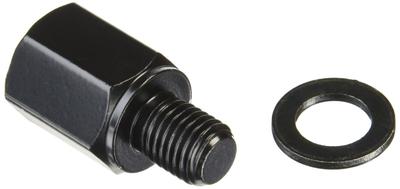 Tanax C-2 Motorcycle Mirror Napoleon Screw Diameter Conversion Adapter Black [Positive 8mm To Positive 10mm]