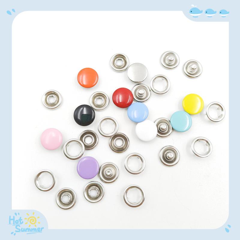 Colorful Five-Prong No-Sew Metal Snap Buttons for Baby and Mother Garments.