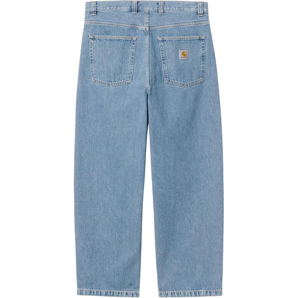 Carhartt WIP FW25 Brandon Pant Loose Straight Leg Back Pocket Square Logo Zipper Comfortable Minimalist Jeans Men pants I035893-01-12