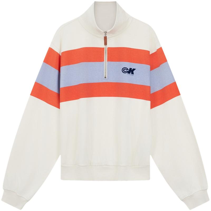 

Calvin Klein Color Block Striped Half Zip Knit Sweatshirt Women tops 47C229G XXS