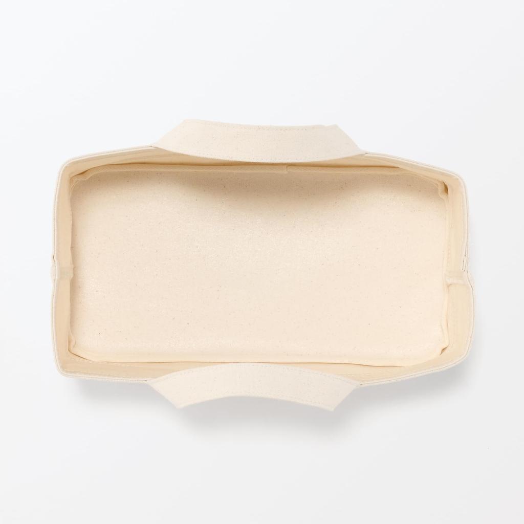 MUJI Cotton Canvas Soft Box with Handle Small - W37 X D18.5 X H16cm, Japan