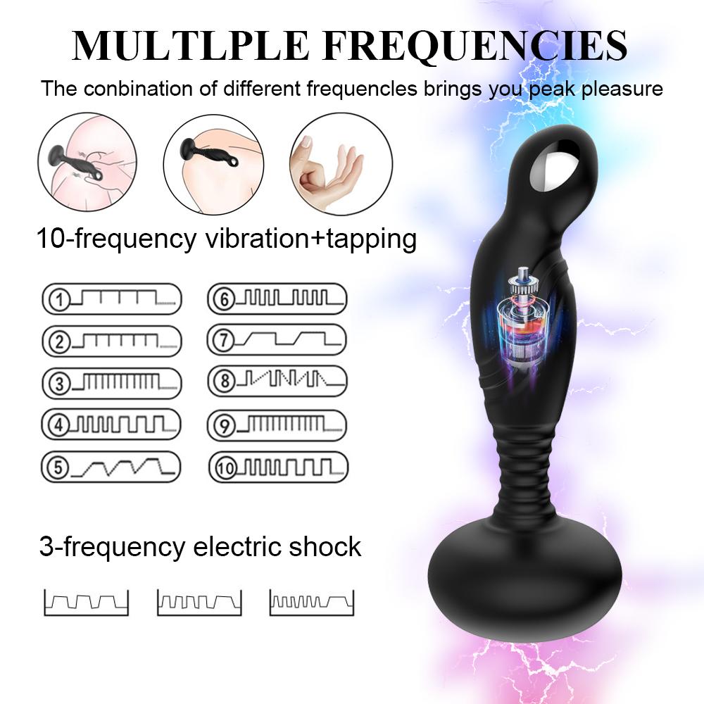 Electric Shock Pulse Man Prostate Massage Vibrators Sex Toy For Men Wireless Rotation Male Anal Butt Plug Stimulator