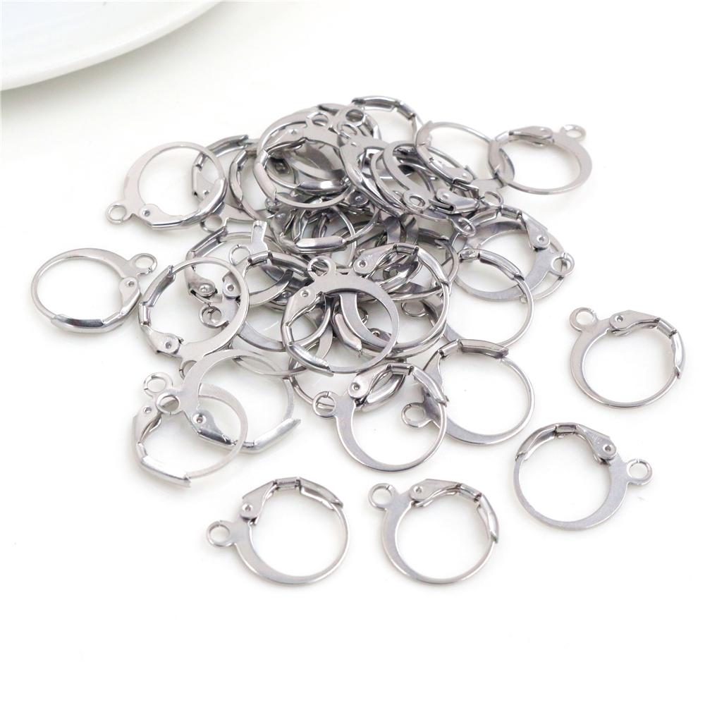 14x12mm 30pcs/Lot 316L Stainless Steel Gold High Quality Earring Hooks Wire Settings Base Settings Whole Sale