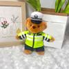 Plush Bear Charm Keychain Lovely Animal Police Backpack Handbag Charm Pendant