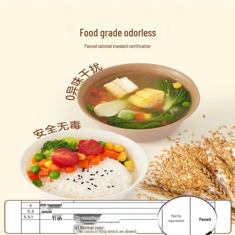 Food-Grade Disposable Rice Husk Bowls