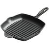 ZISIZ 26CM Striped Cast Iron Steak Frying Pan with Accessories