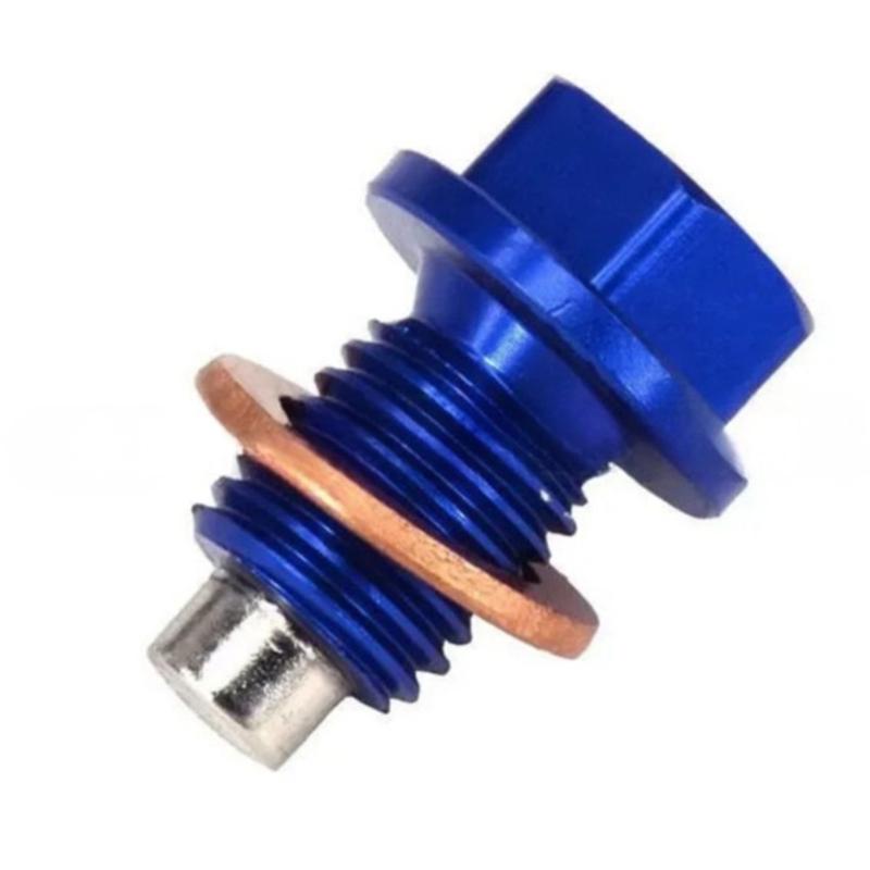 Motorcycle Magnetic Oil Drain Bolt Replacement with Washer Aluminum Service Part for Routine Garage Maintenance for YZ450F YZ125 YZ250F,