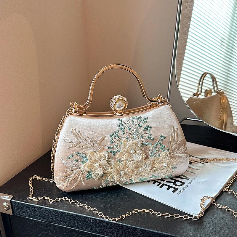 Hand-held Small Bag, Cheongsam Evening Dress Box Bag, Chain Strap Crossbody Bag