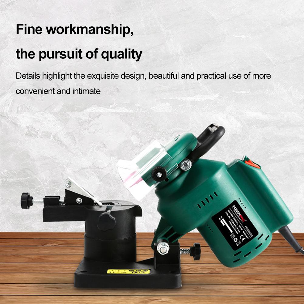 220W Power Chainsaw Sharpener Portable Chainsaw Blade Sharpener 100mm Angle Adjustable 8500RPM for Grinding Chains Garden Tool