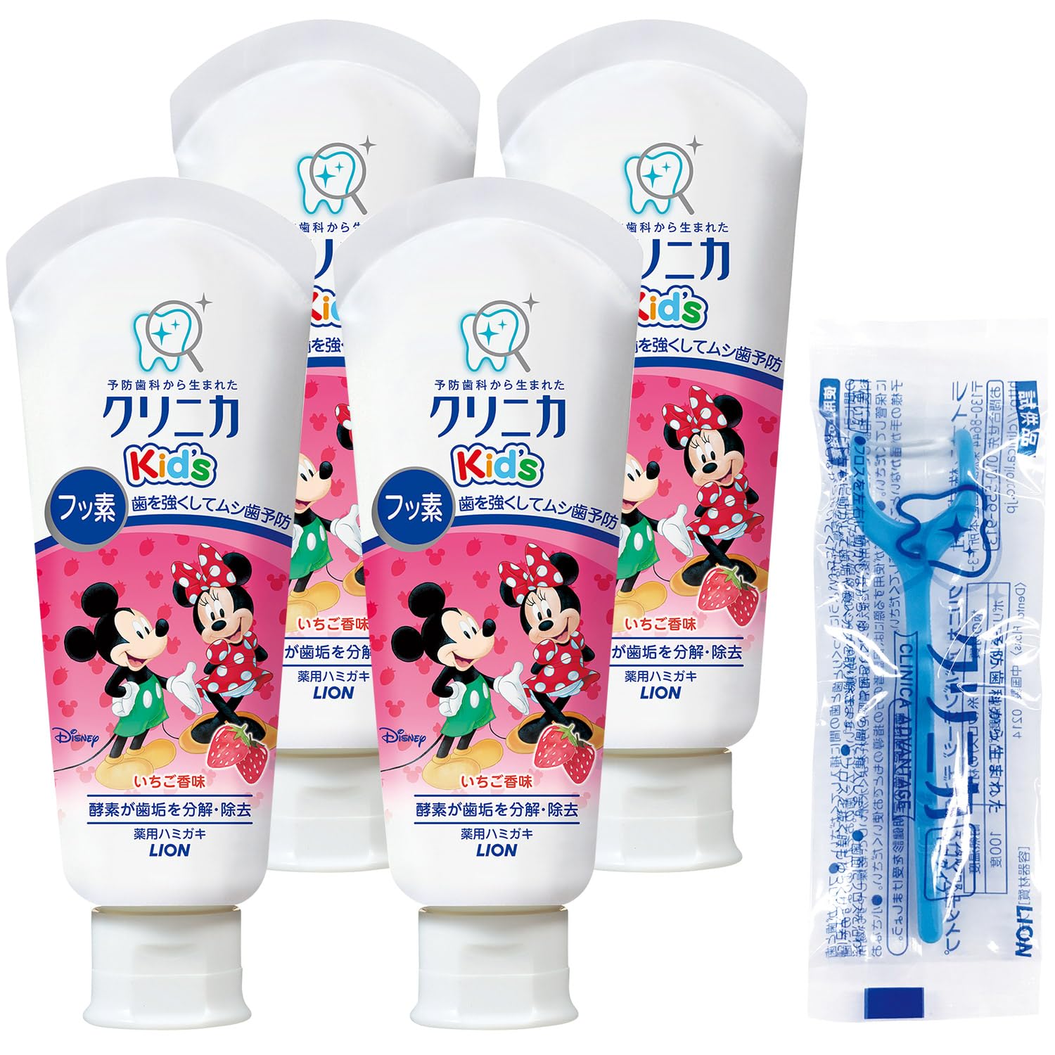 

Зубная паста Clinica Fresh Strawberry 60 г x 4 упаковки Зубная нить [квази-лекарство] Детская +