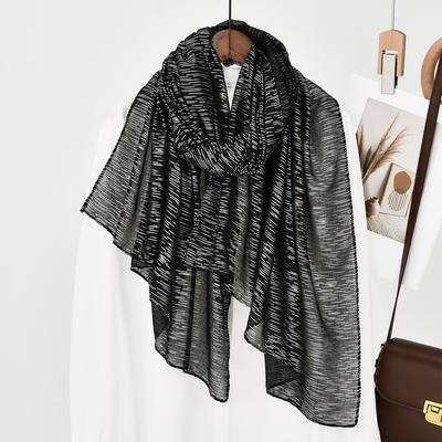 New Silver Silver Craft Bright Silk Scarf High-end Women's Polyester Sun Protection Soft Shawl Headscarf